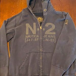 Vintage nautica jeans co full zip hoodie